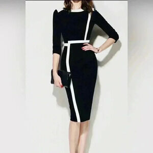 Woosea women’s black and white color block medium dress formal businesse…